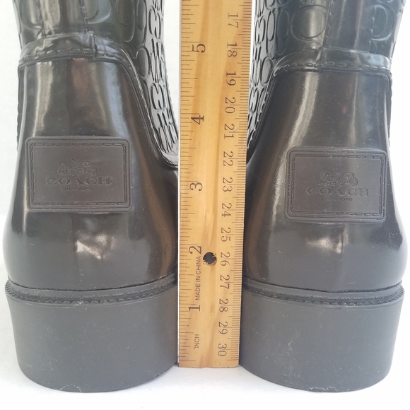 Coach Signature Fern Green Rain Boot Booties - Picture 10 of 14